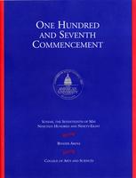 107th Commencement Program, College of Arts and Sciences, Spring 1998