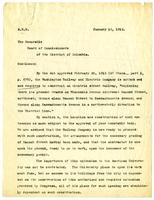 Letter from Aldis B. Browne to the Board of Commissioners of the District of Columbia, 1914 January 16