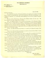 Circular letter from Geo. W. Gray asking for subscriptions in support of American University, 1892 July 20