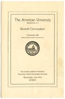 11th Commencement Program, American University, Spring 1925