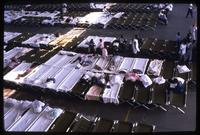 Aerial view of cots being by Haitian political exiles at the Guantanamo Bay Naval Base