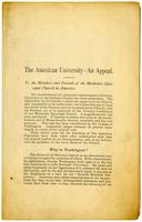 The American University -- An Appeal, undated