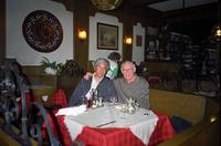 Herb and Iona Striner posing in a restaurant, Merano, Italy